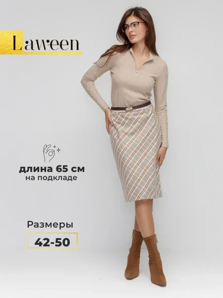 Laween Юбка миди офисная карандаш утепленная