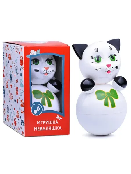 Котовские неваляшки Неваляшка развивающая с мелодичным звоном из пластика, 1 шт