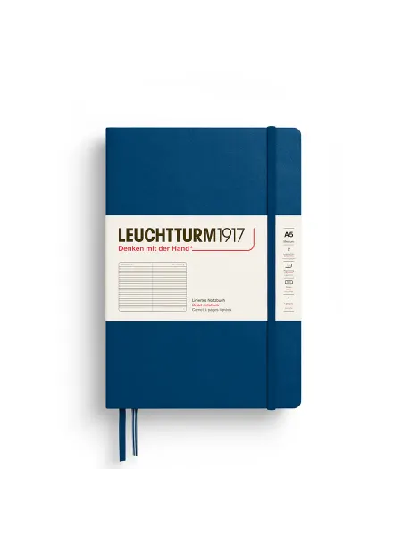 Leuchtturm1917 Блокнот для записей А5 в линейку в твердой обложке 125л