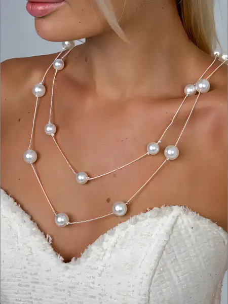 LIRANI Колье длинное бусы с жемчугом
