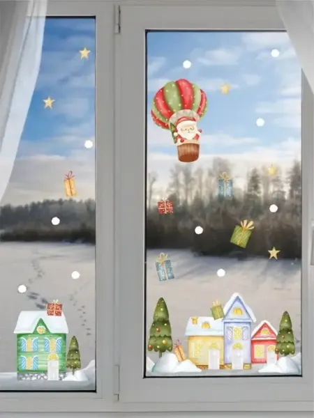 Lisadecor Наклейки на окна новогодние украшения