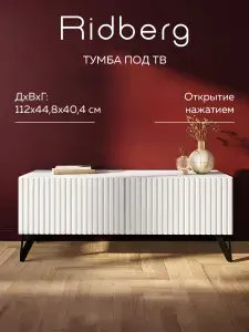 Тумба под телевизор RIDBERG LUGANO белый/черный