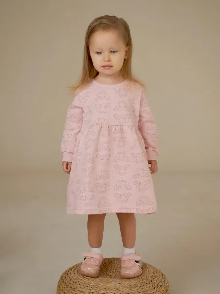 Mami-kids Платье с флисом для новорожденных с длинным рукавом