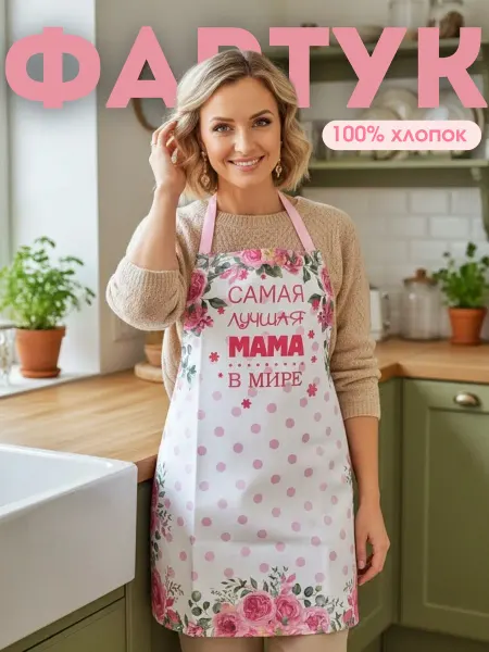 MamSi Фартук кухонный поварской подарок маме для дома