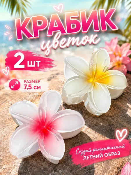 La Mango Крабик для волос большой цветок гавайский набор