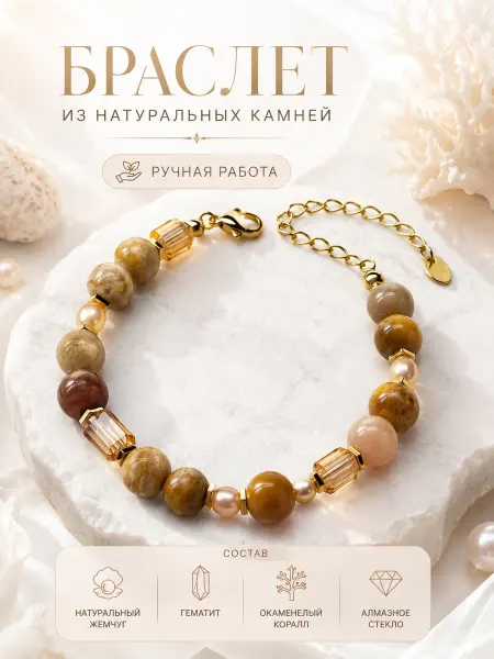 Mariv_bijou Женский авторский браслет из натуральных камней