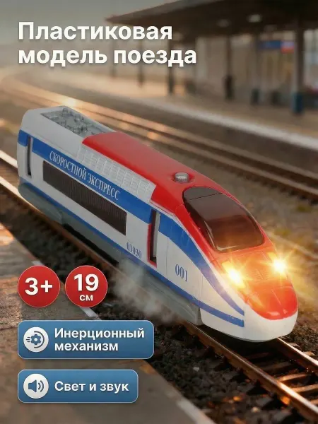 ТехноПарк Поезд детский игрушка игрушечная модель поезда для мальчиков