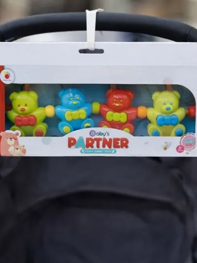 Подвесная игрушка для коляски и кроватки «Мишки», развивающая игрушка для малыша