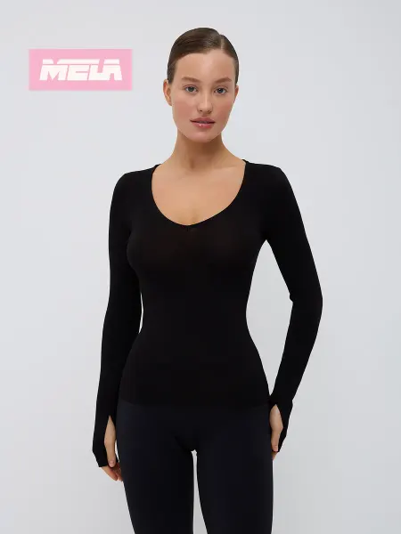 Mela Спортивный лонгслив с длинным рукавом и вырезом для пальца