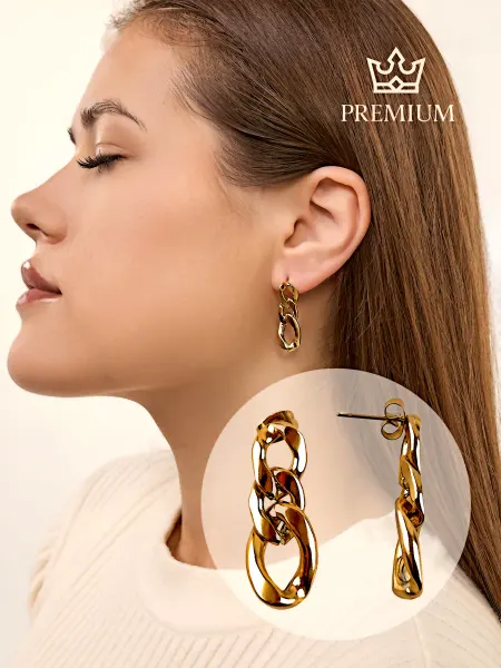 Mia Shine Серьги крупные цепи бижутерия