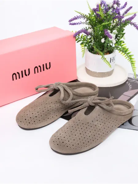 MIUMIU Мюли женские замшевые летние MIU MIU