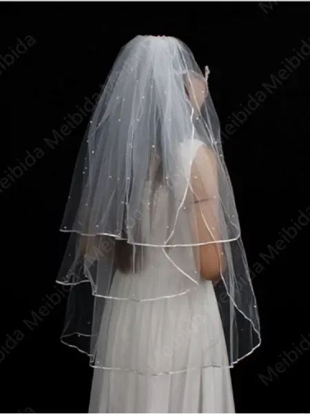 Veil Mix Фата свадебная короткая на девичник с жемчугом