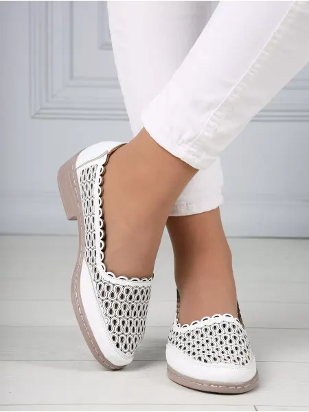ROYALLINO MODA Мокасины женские летние на каблуке