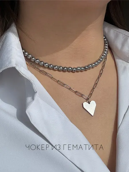 MonBijou Чокер колье из гематита