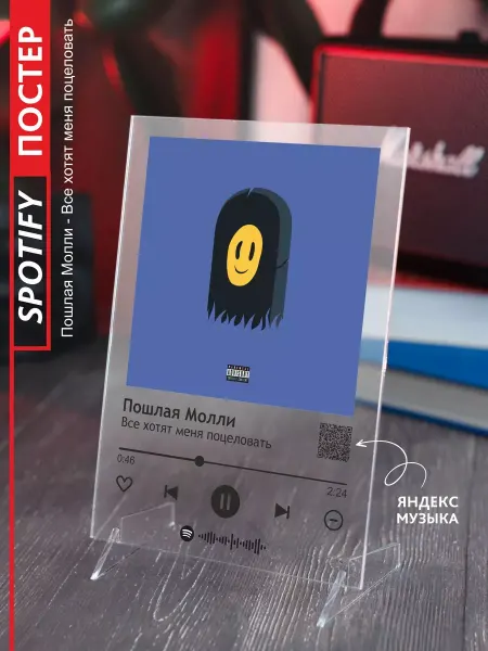 Spotify Monster Подарок другу спотифай постер Пошлая Молли