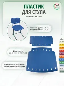Пластиковое сидение и спинка для стула, каркасов школьной мебели и каркасов изо (Италия)