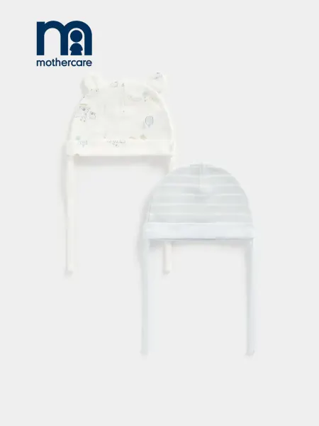 Mothercare Шапка для малышей на завязках с принтом набор 2 шт