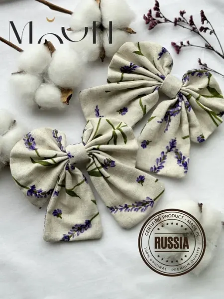 MOUN Бант на резинке аксессуары для волос в школу льняной 2 шт