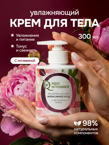 Индекс Натуральности Увлажняющий и питательный крем для тела и рук с мочевиной