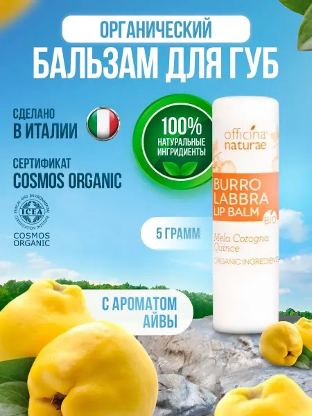 Officina Naturae Бальзам для губ увлажняющий Айва