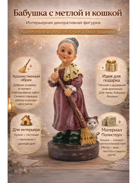 NDJ Статуэтка декоративная Бабушка интерьерная фигурка