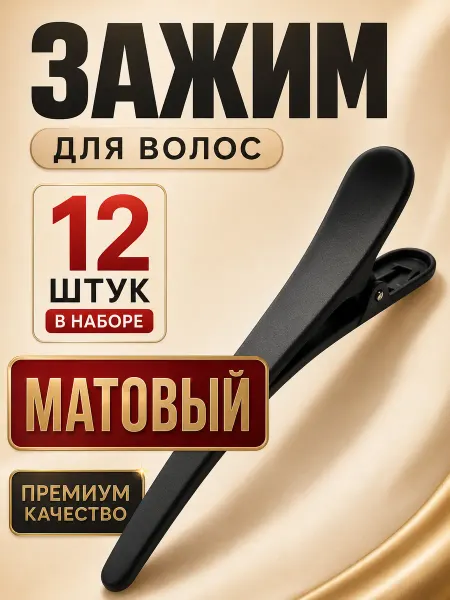Nextshift зажим для волос пластиковый матовый 12шт
