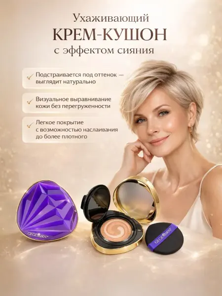 A.NI3 Крем-кушон для лица тональный + спонж, зеркало сменный блок