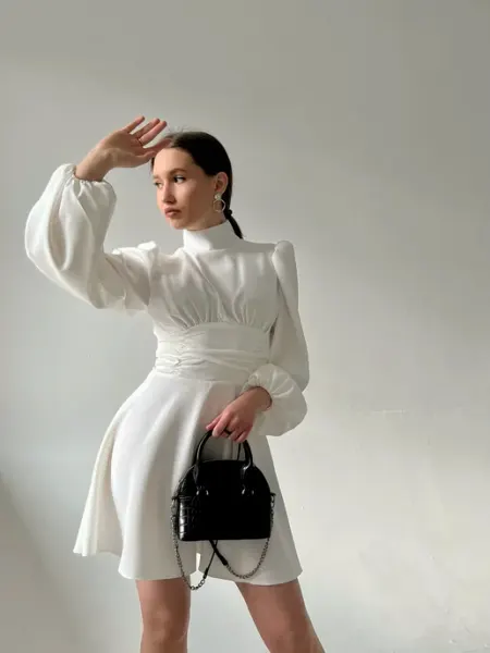 Nizamova.shop Платье корсет вечернее свадебное мини