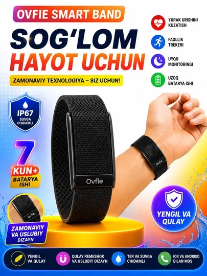 Умный браслет Ovfle Zonix WP-1, фитнес-трекер с пульсометром и SpO₂