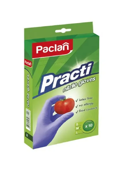 Paclan Нитриловые перчатки хозяйственные, М, 10 шт