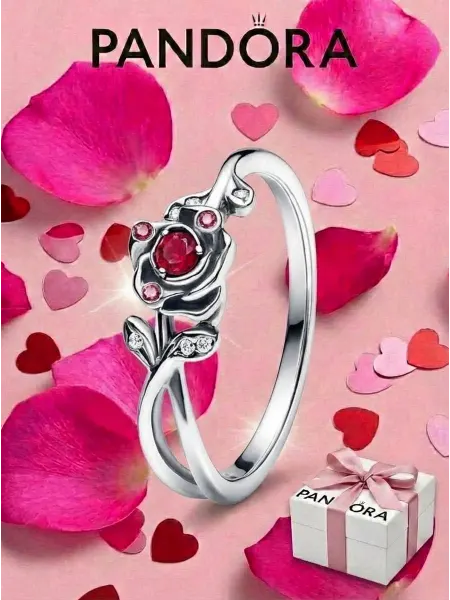 Pandora Кольцо Роза принцессы Белль Дисней