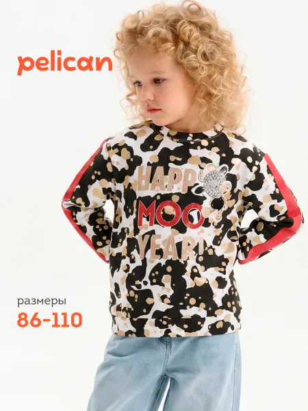 Pelican Толстовка цветная с принтом коровы