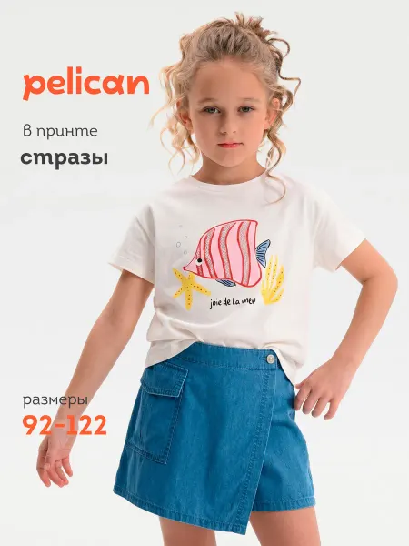 Pelican Футболка оверсайз со стразами