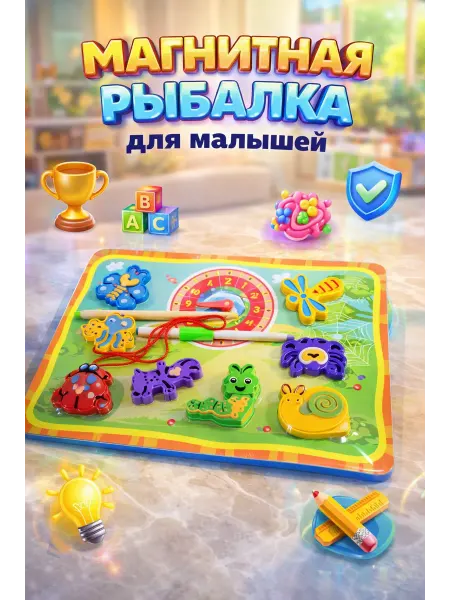 Малыши Карандаши Магнитная Рыбалка с маркером для развития малышей