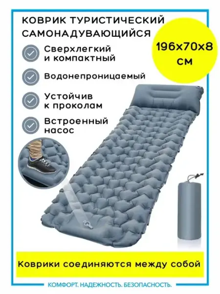 КНБ Коврик надувной туристический, пенка, каремат, матрас