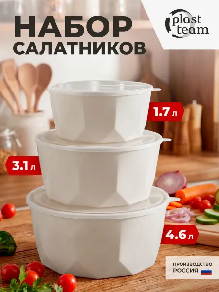 Plast team Салатник с крышкой пластиковый