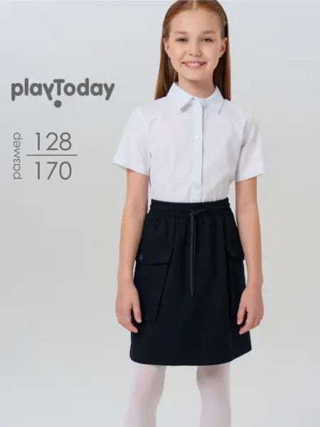 PlayToday Юбка школьная на резинке с карманами для подростка