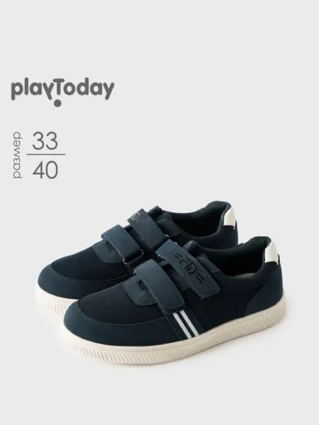 PlayToday Полуботинки синие на липучках кеды школьные на сменку