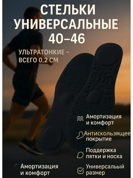 PNA Ультратонкие стельки комфортные для кроссовок и ботинок