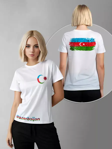 Printech Woman Футболка Флаг Азербайджан Страна Баку Символика