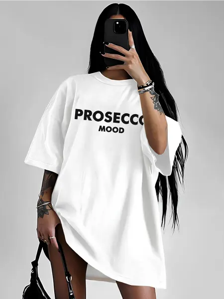 SOQ WAY Оверсайз футболка с принтом Prosecco Просекко