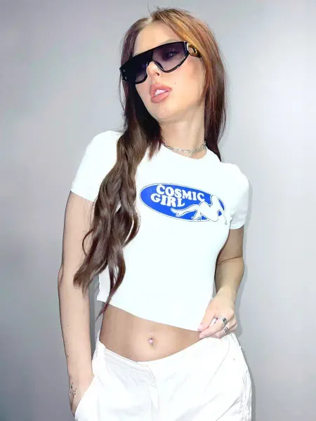 Pussy SIZE Кроп топ с принтом спортивный Майка Футболка y2k спортивный