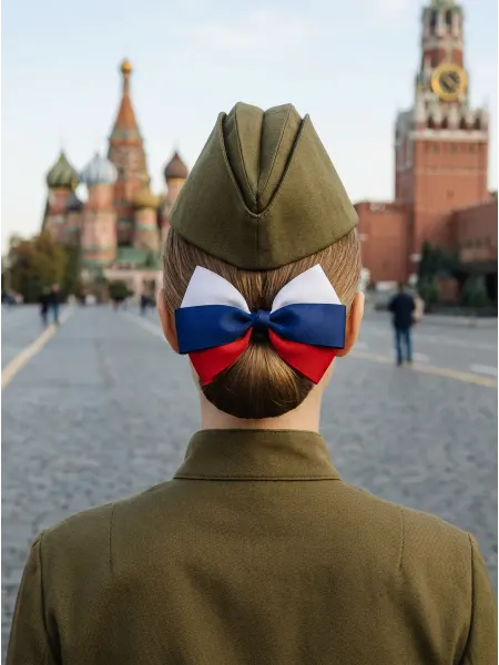 Vanilla Queen Триколор бант для волос заколка флаг