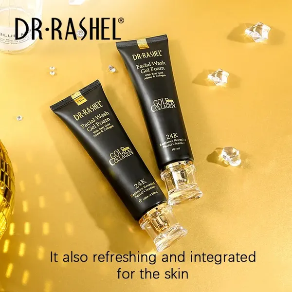 Гель-пенка DR.RASHEL, с коллагеном и золотом, для лица, отбеливающая, увлажняющая