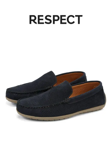 RESPECT Мокасины мужские натуральные с перфорацией