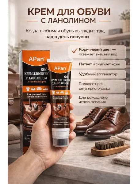 Rina4 Крем для обуви коричневый для кожи
