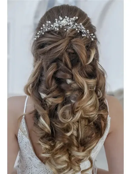 Romantic Wedding Свадебный гребень веточка в прическу невесте жемчуг бусины