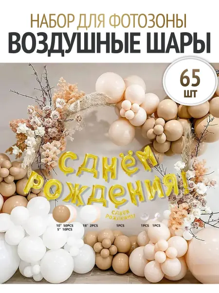 Rosefly Арка из воздушных шаров, фотозона с днем рождения