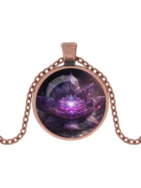 Runes&Gems Кулон-амулет с цепочкой и подвеской Лотос