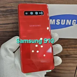 Крышка для Samsung S10 (заднее стекло) "Премиум качество" цвет: Красный